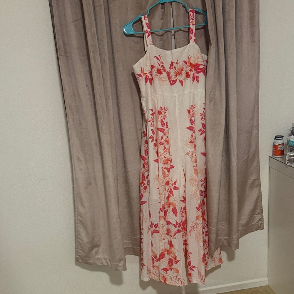 Express Floral Jumpsuit in Red and Cream